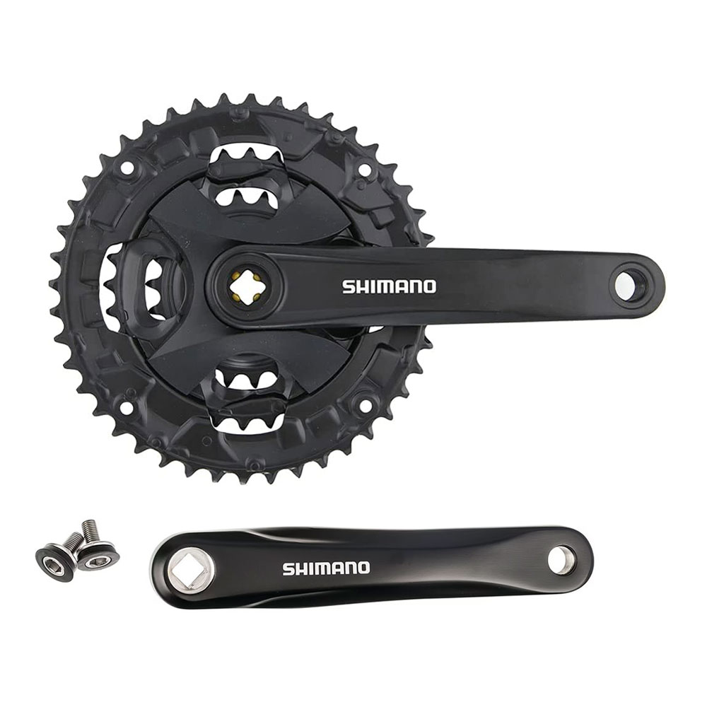 Shimano FC-MT101 Pedivella Sinistra Bicicletta - Braccio Manovella 175mm Quadro JIS Nero